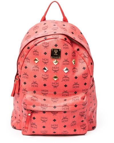MCM Large Front Studded Stark Backpack - Pink