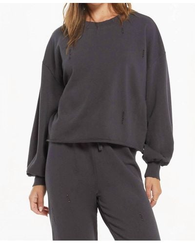 Z Supply Allie Distressed Sweatshirt - Black