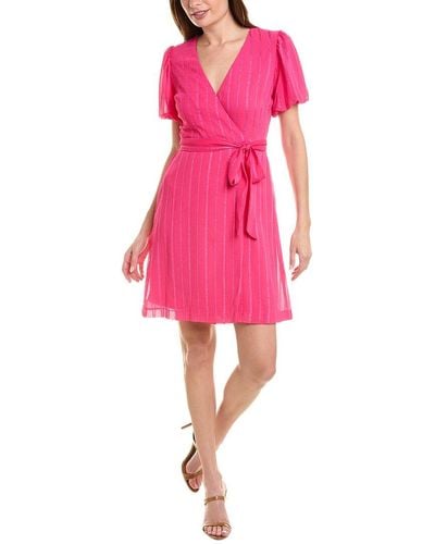 Maison Tara Dobby Stripe Mini Dress - Pink