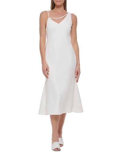 DKNY Cutout Long Maxi Dress - White