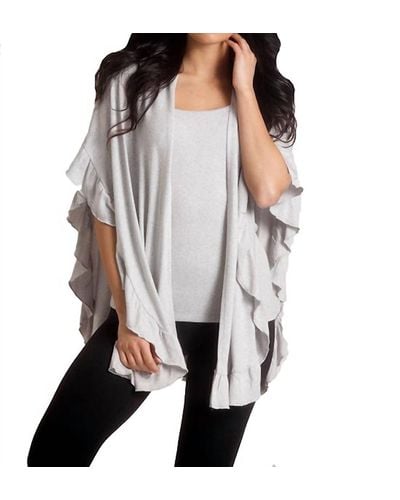 French Kyss Supersoft Ruffle Wrap - Gray