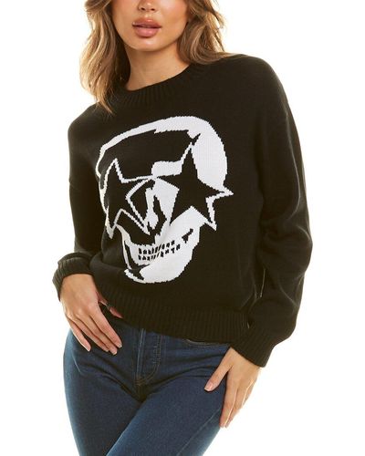 Chrldr Skull Star Sweater - Black