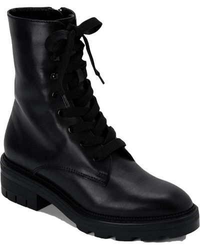 Dolce Vita Lottie Zipper Lug Sole Combat & Lace-up Boots - Black