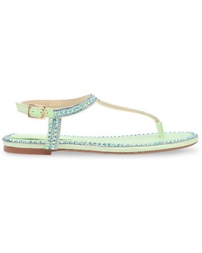 Betsey Johnson Diane Thong Sandals Ankle Strap - Green