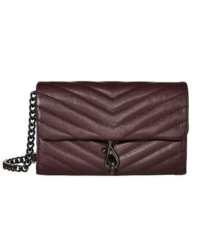 Rebecca Minkoff Edie Wallet On A Chain In Currant - Brown