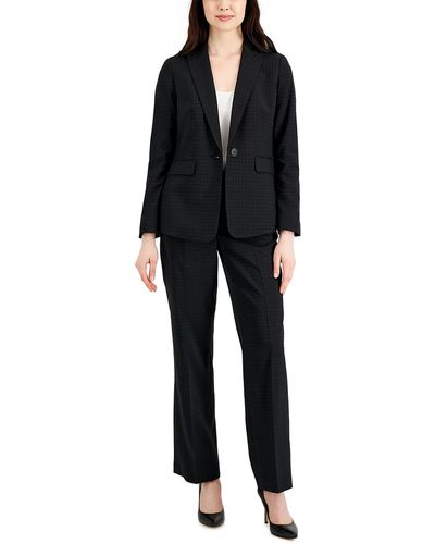 Le Suit Window Pane Business One-button Blazer - Black