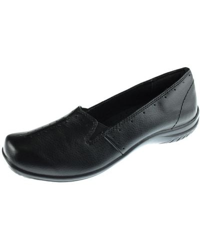 Easy Street Purpose Faux Leather Square Toe Loafers - Black