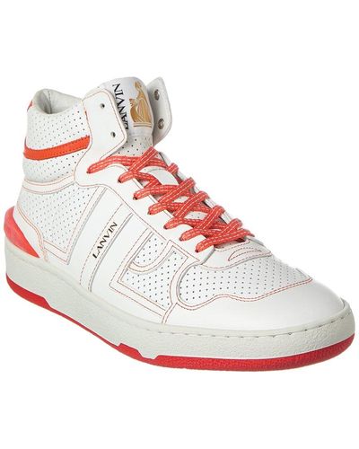 Lanvin Clay Leather High-top Sneaker - White