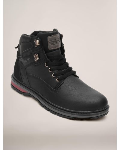 Members Only Boulder Lace Up Casual Boot - Black