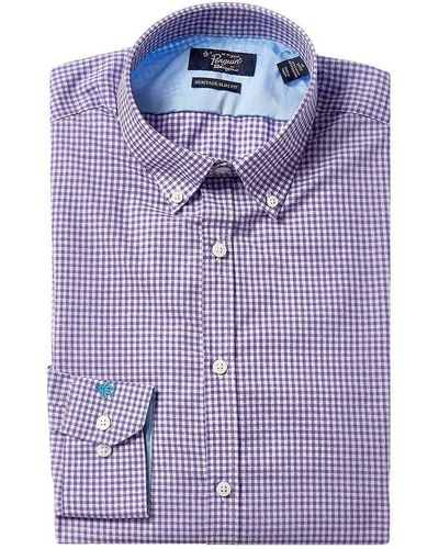 Original Penguin Heritage Slim Fit Woven Shirt - Purple