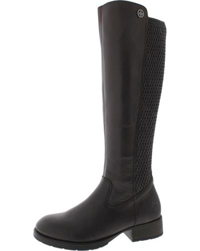 Rieker Faith Classic Round Toe Silhouette Synthetic Outsole Thigh-high Boots - Black