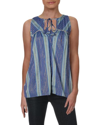 4our Dreamers Striped Hi-low Tank Top - Blue