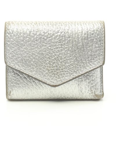 Maison Margiela Trifold Long Wallet Compact Wallet Leather - Metallic