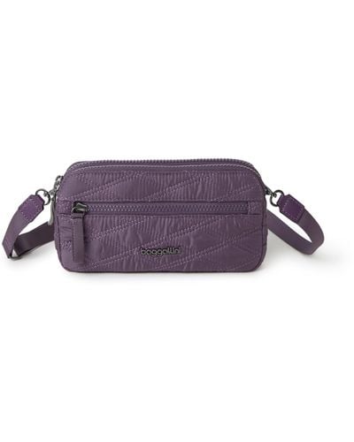 Baggallini Quilted Mini Crossbody Bag - Purple