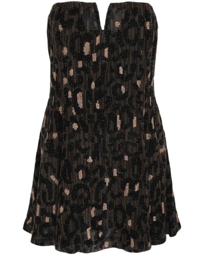 Versace Embroidered Cocktail Dress - Black