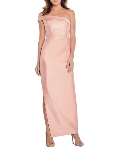 Aidan Mattox Jacquar Glitter Long Evening Dress - Pink