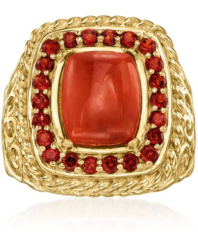 Ross-Simons Jade And .80 Ct .t. W. Garnet Etruscan-style Ring - Red