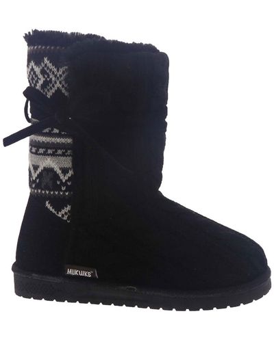 Muk Luks Clementine Cable Knit Cold Weather Winter Boots - Blue