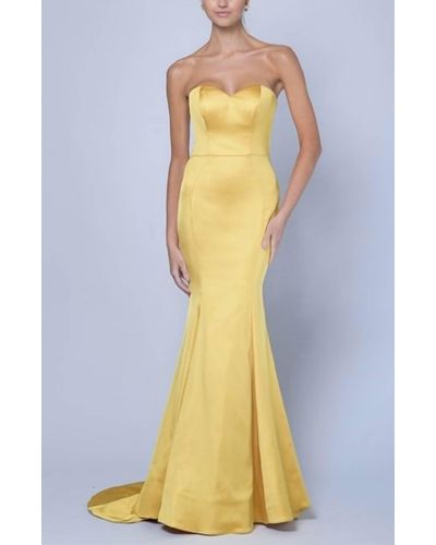 Bariano Victoria Sweetheart Dress - Yellow