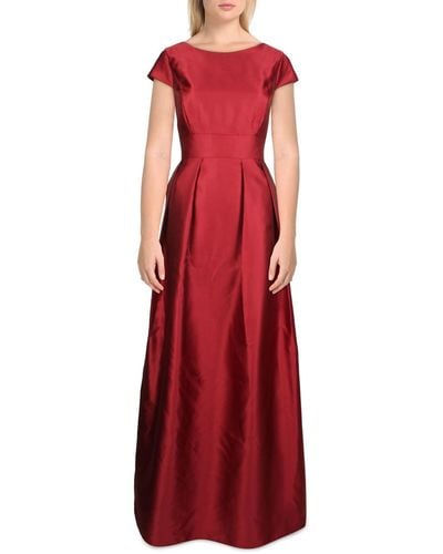 Alfred Sung Polyester Maxi Evening Dress - Red