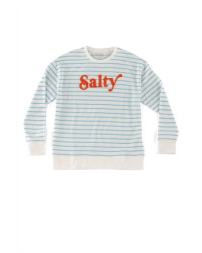 Shiraleah Salty Sweatshirt In White And Blue - Multicolor