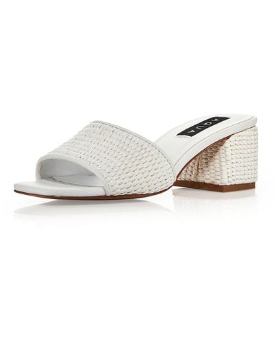 Aqua Suri Raffia Slip-on Slide Sandals - White
