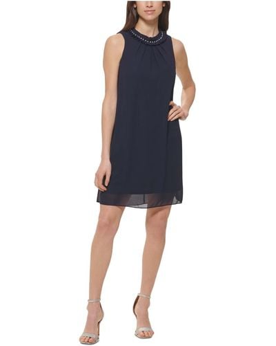 Jessica Howard Embellished Short Halter Dress - Blue