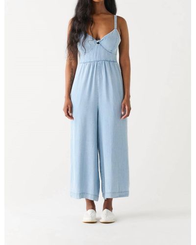 Dex Chambray Jumpsuit In Light Blue