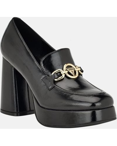 Guess Factory Lynlee Heeled Loafers - Black