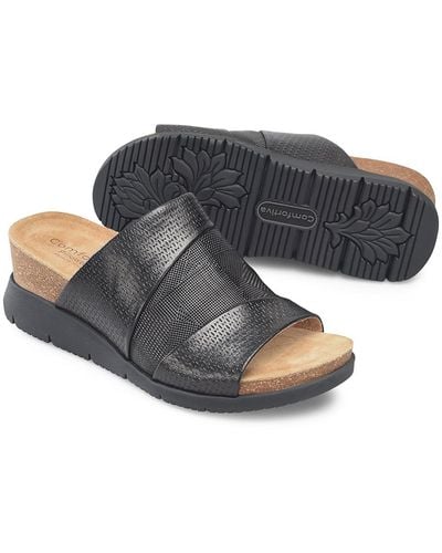 Comfortiva Smithie Slip On Wedge Mule Sandals - Gray