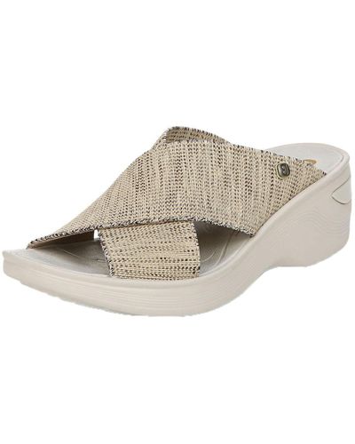 Bzees Desire Woven Stretch Wedges - Natural