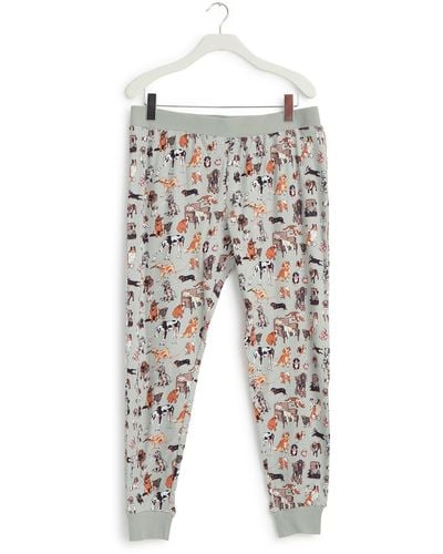 Vera Bradley Cotton Ribbed jogger Pajama Pants - Gray
