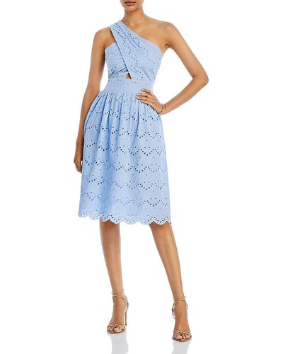 French Connection Appelona One Shoulder Cutout Midi Dress - Blue