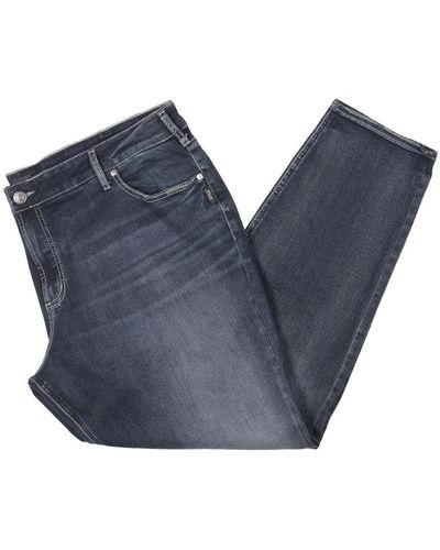 Silver Jeans Co. Plus Mid Rise Dark Wash Boyfriend Jeans - Blue