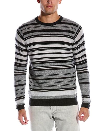 SCOTT & SCOTT LONDON Mini Stripe Wool & Cashmere-blend Sweater - Gray