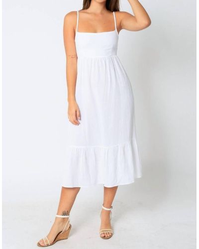 Olivaceous Kayla Gauze Midi Dress - White