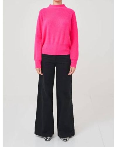 Brodie Cashmere Sophia Fringe Sweater - Pink