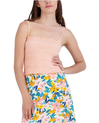 BCBGeneration Smocked Cropped Cami - Pink