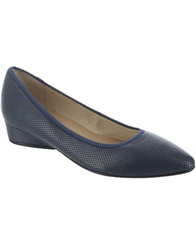 Vaneli Fiona Faux Leather Flat Shoes - Blue