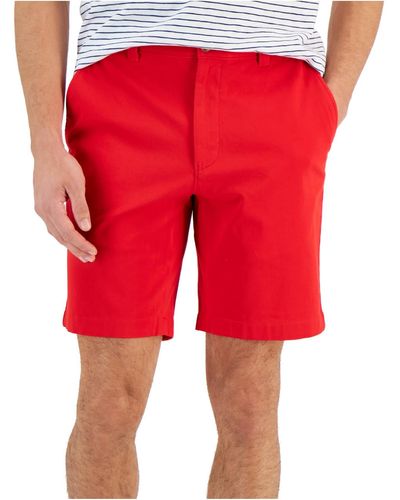 Club Room Classic Fit Comfort Waist Bermuda Shorts - Red