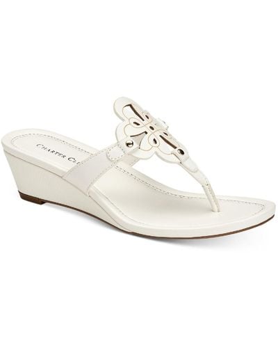 Charter Club Penelopee Slides Slip On Wedge Sandals - White