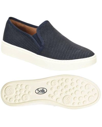 Söfft Somers Slip On Loafers In Navy Suede - Blue