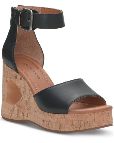 Lucky Brand Lkhimmy Leather Dressy Wedge Heels - Brown