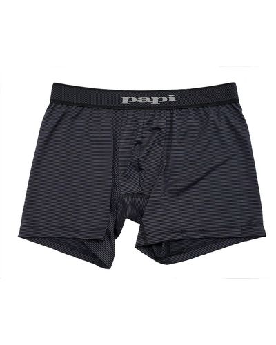 Papi Stripe Boxer Brief Underwear - Black