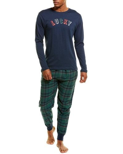 Lucky Brand Men's Knit Jogger Sleep Lounge Pants, Grey, Large at