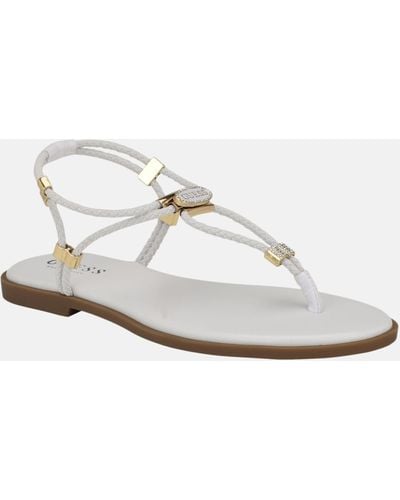 Guess Factory Casens Stretch Cord Backstrap Sandals - White