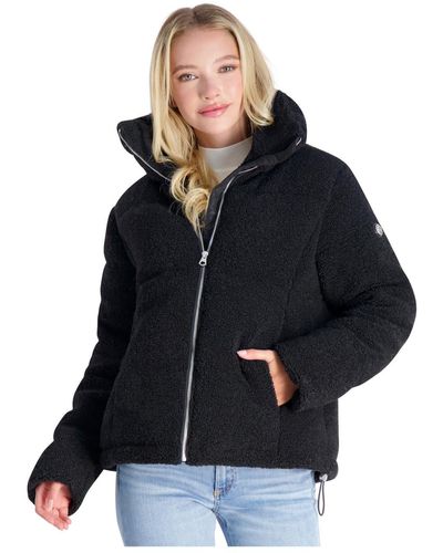 Jessica Simpson Sherpa Quilted Puffer Jacket - Blue