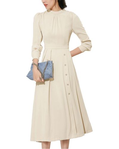 ONEBUYE 3/4-sleeve Dress - White