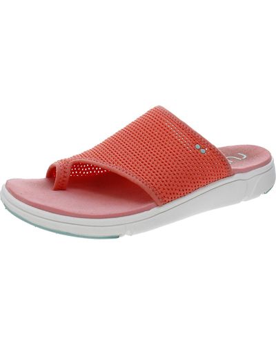 Ryka Margo Slide Knit Comfort Insole Slide Sandals - Red
