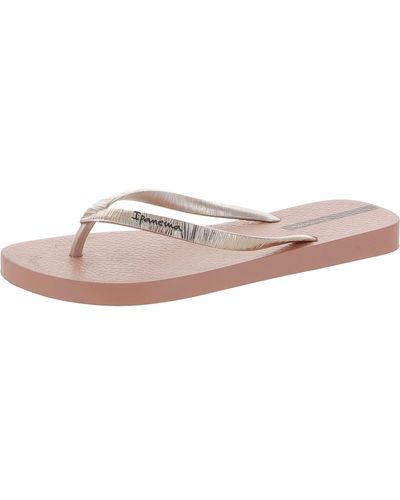 Ipanema Foil Metallic Slip On Flip-flops - Pink
